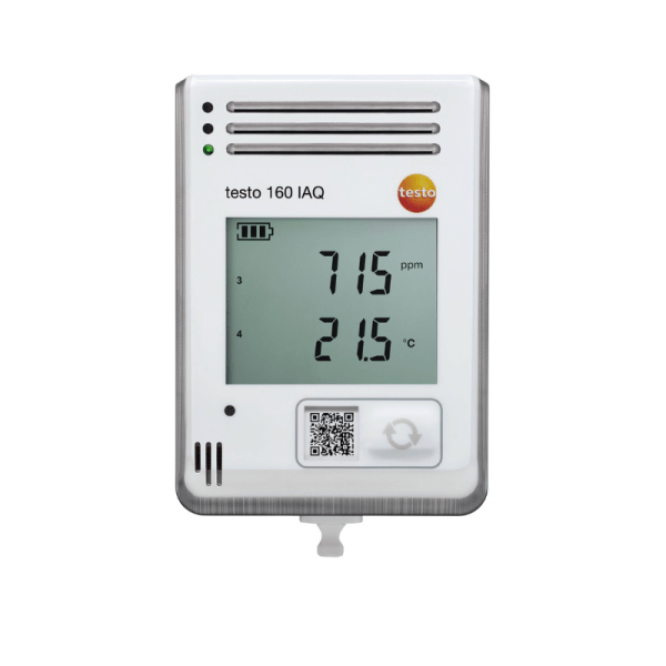 WiFi data logger with display and integrated sensors for temperature, humidity, CO2  and atmospheric pressure