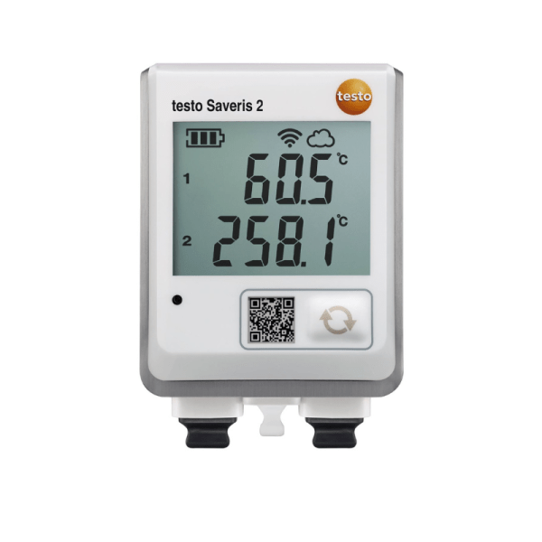 WiFi data logger with display and 2 connections for TC temperature probes